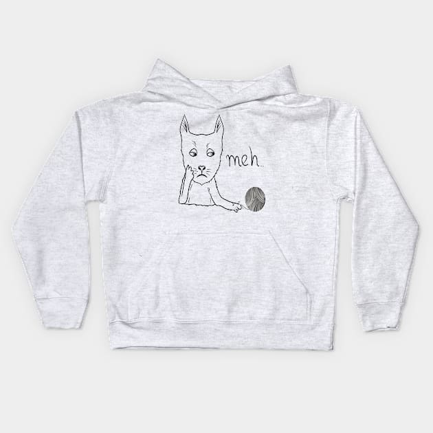 Funny meh cat Kids Hoodie by Antiope